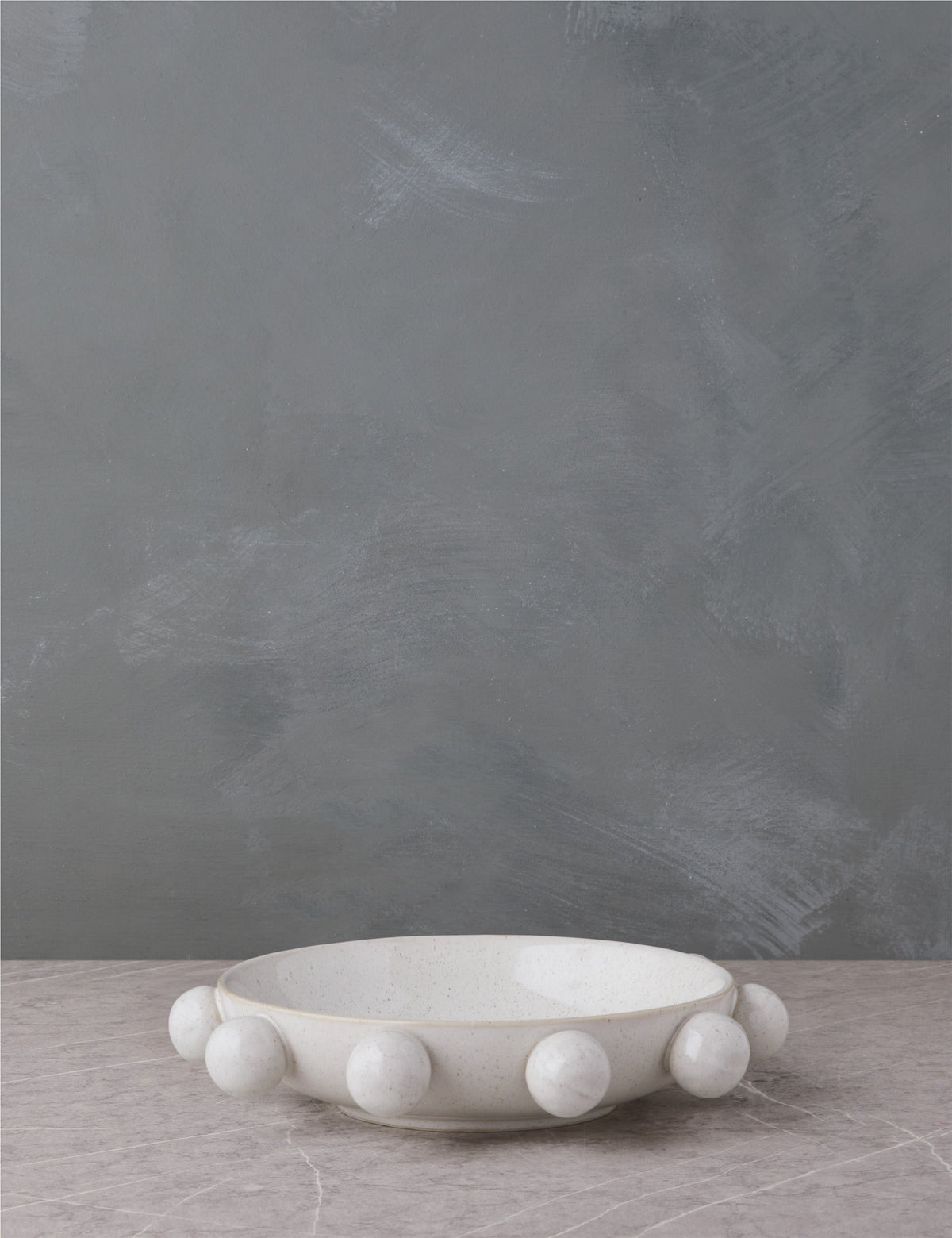 Speckled Stoneware Bowl with Orb Detail, Decorative Bowl