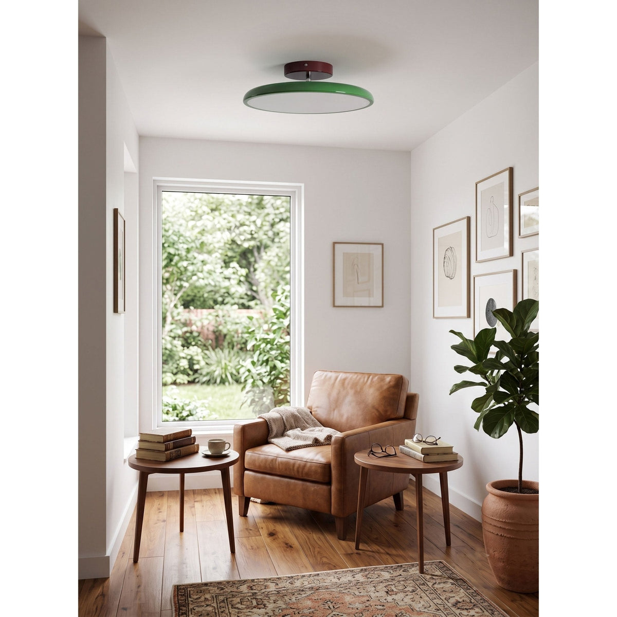 Bauhaus Swivel Arm Ceiling Light, Dimmable LED Disc Lamp