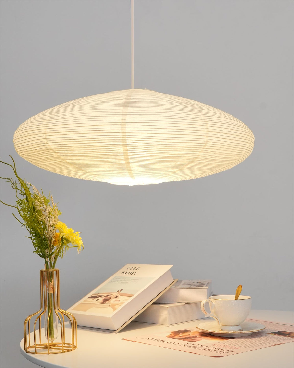 Washi Paper Lantern Pendant Light, Japandi Ceiling Lamp