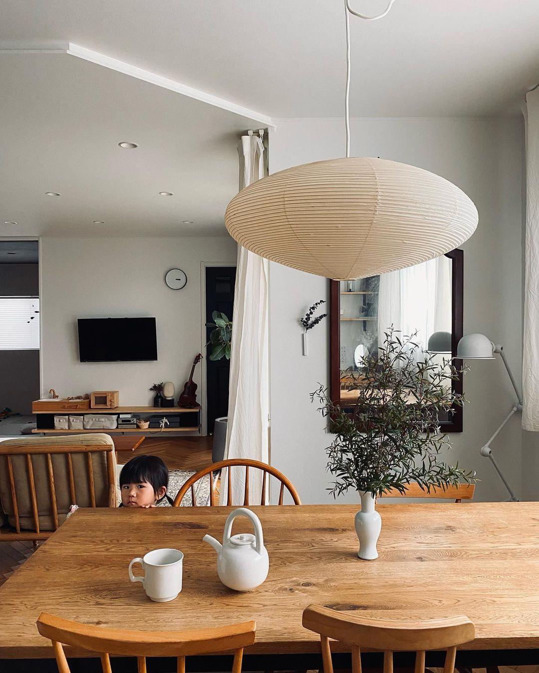 Washi Paper Lantern Pendant Light, Japandi Ceiling Lamp