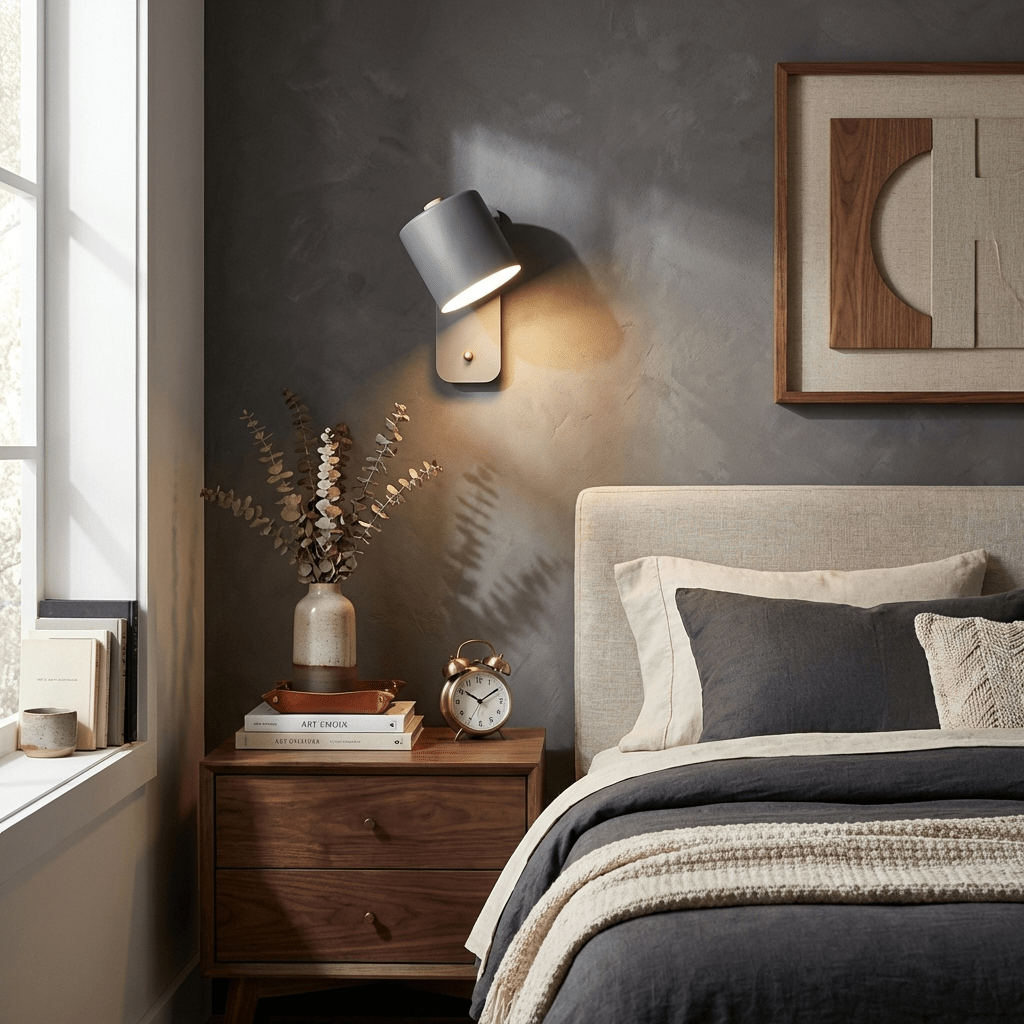 Bauhaus Cylinder Wall Sconce, Swivel Hardwired Reading Lamp