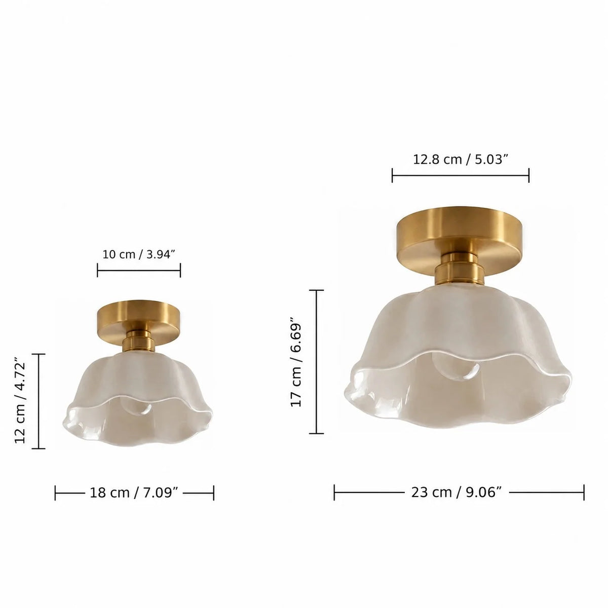 Ceramic Flower Pendant Light, White Mini or Flush Mount