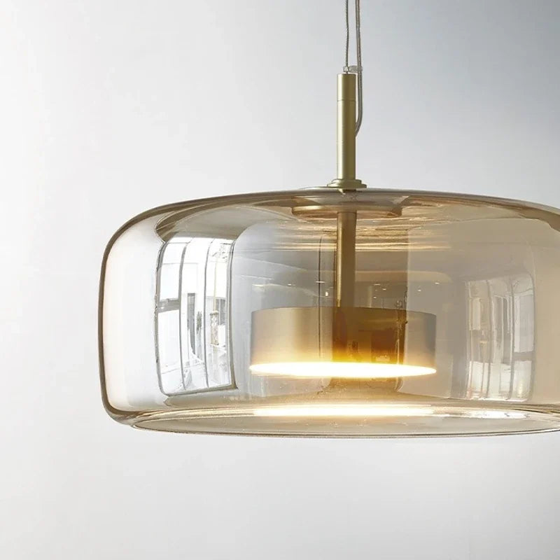 Amber Glass Pendant Light, Kitchen Island Mini Pendant Set