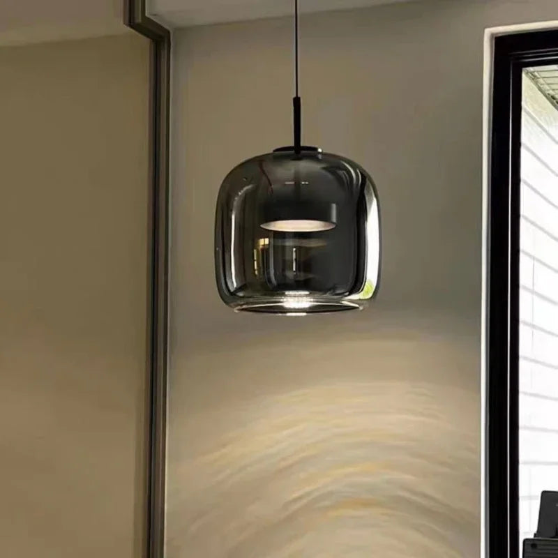 Amber Glass Pendant Light, Kitchen Island Mini Pendant Set