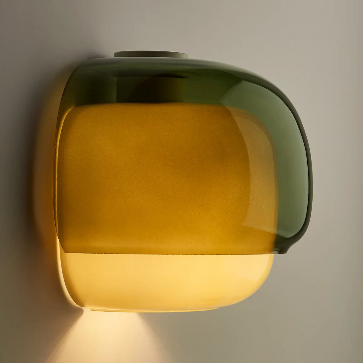 Bauhaus Mushroom Wall Sconce, Double Layer Colored Glass
