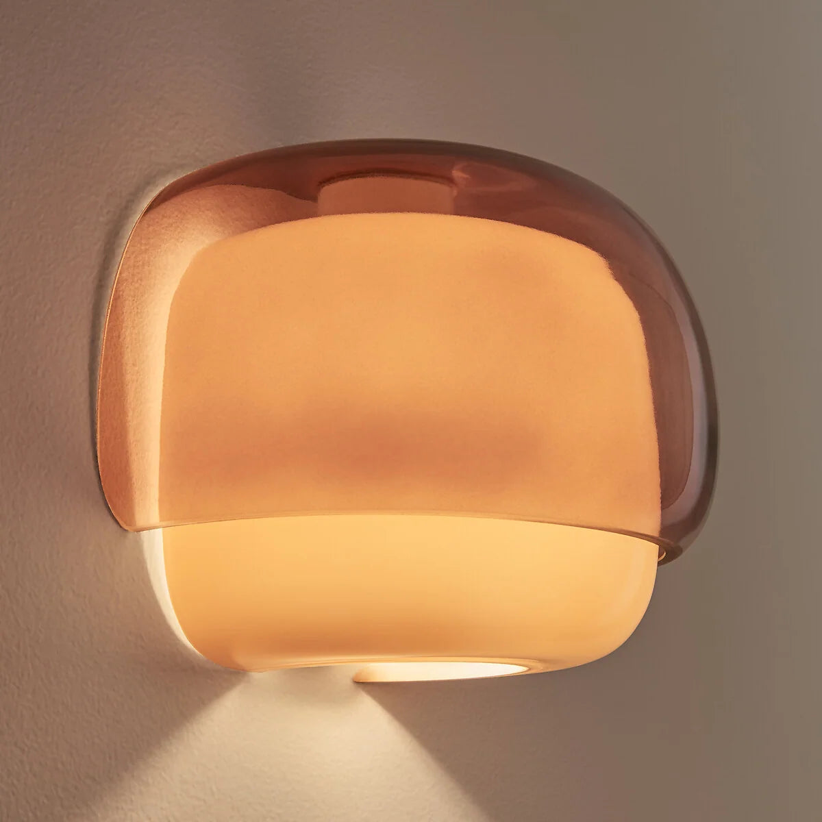 Bauhaus Mushroom Wall Sconce, Double Layer Colored Glass