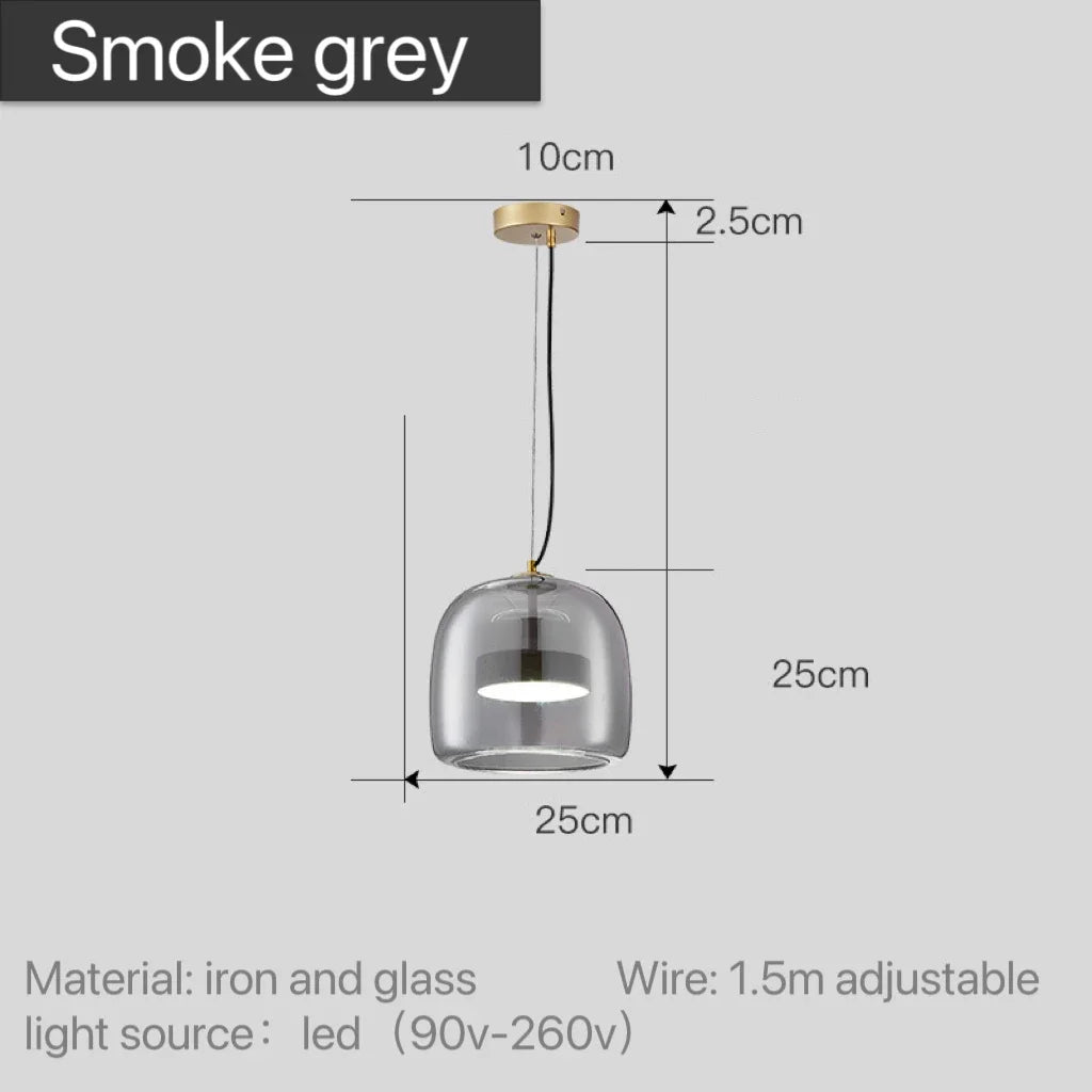 Amber Glass Pendant Light, Kitchen Island Mini Pendant Set