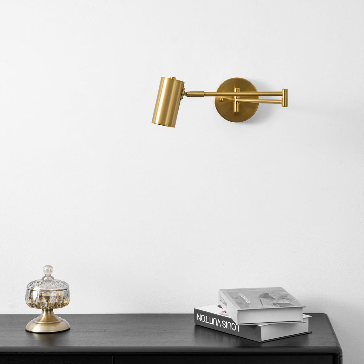 Swing Arm Wall Sconce, Adjustable LED Bedside Reading Light