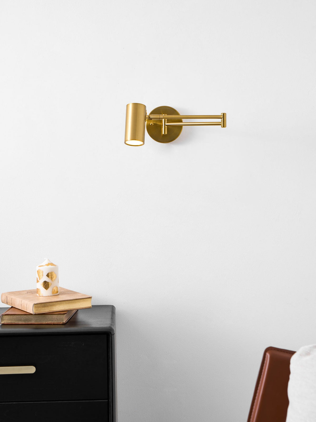Swing Arm Wall Sconce, Adjustable LED Bedside Reading Light