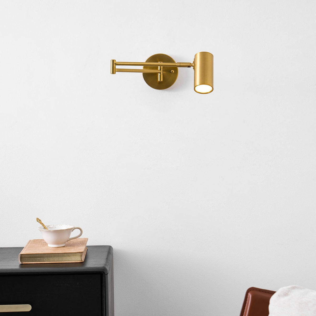 Swing Arm Wall Sconce, Adjustable LED Bedside Reading Light