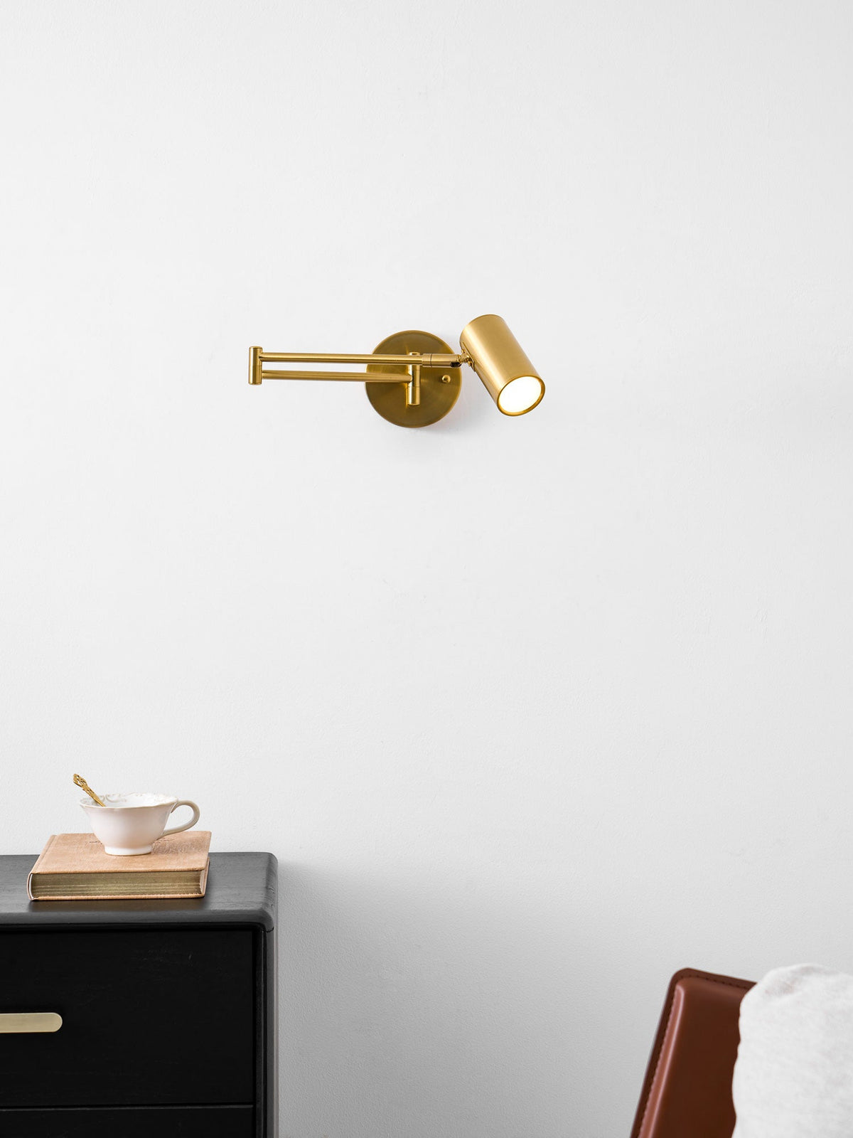 Swing Arm Wall Sconce, Adjustable LED Bedside Reading Light