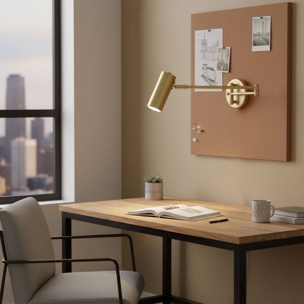 Swing Arm Wall Sconce, Adjustable LED Bedside Reading Light