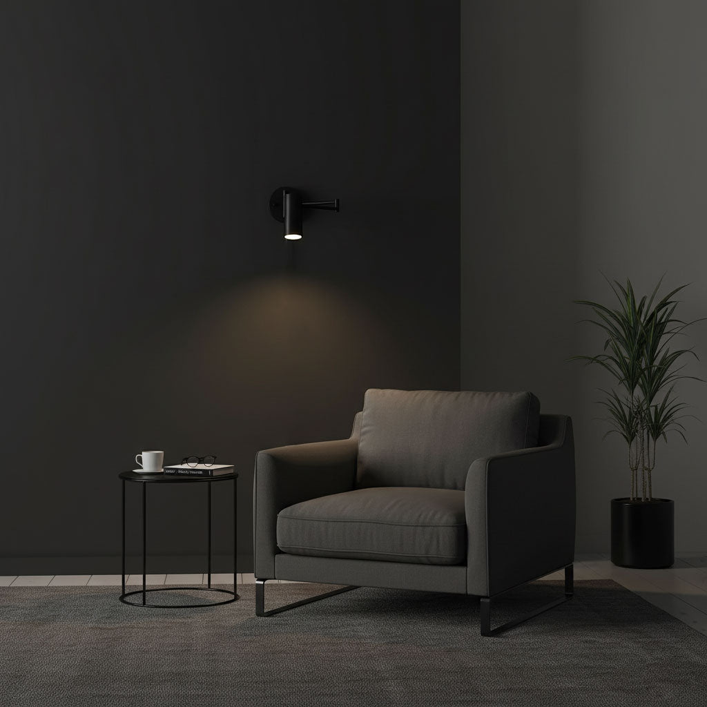 Swing Arm Wall Sconce, Adjustable LED Bedside Reading Light