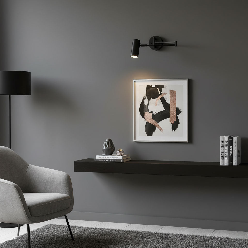 Swing Arm Wall Sconce, Adjustable LED Bedside Reading Light