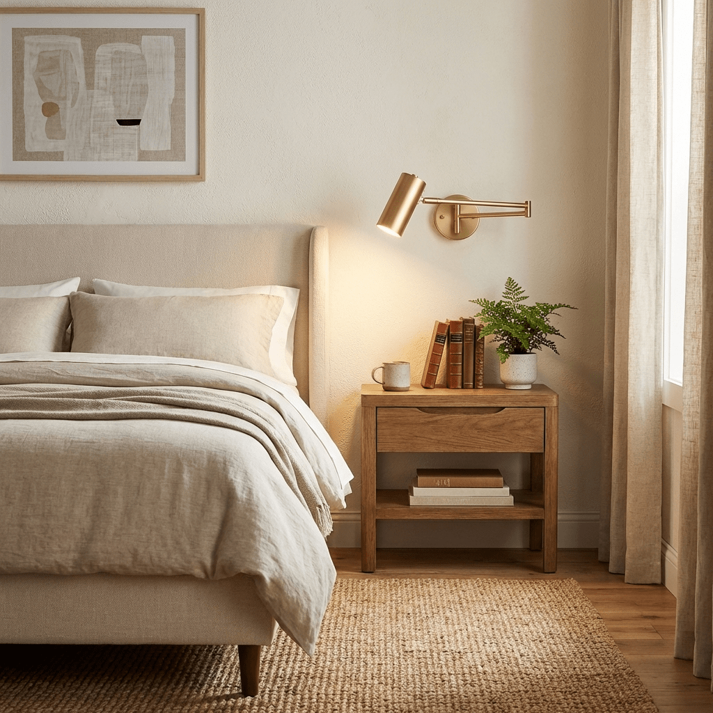 Swing Arm Wall Sconce, Adjustable LED Bedside Reading Light