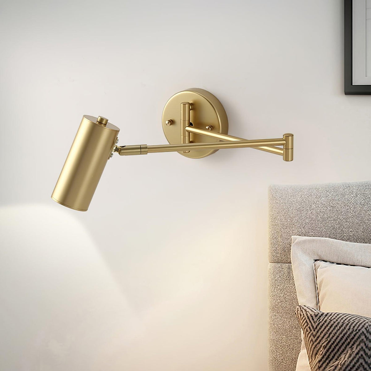 Swing Arm Wall Sconce, Adjustable LED Bedside Reading Light