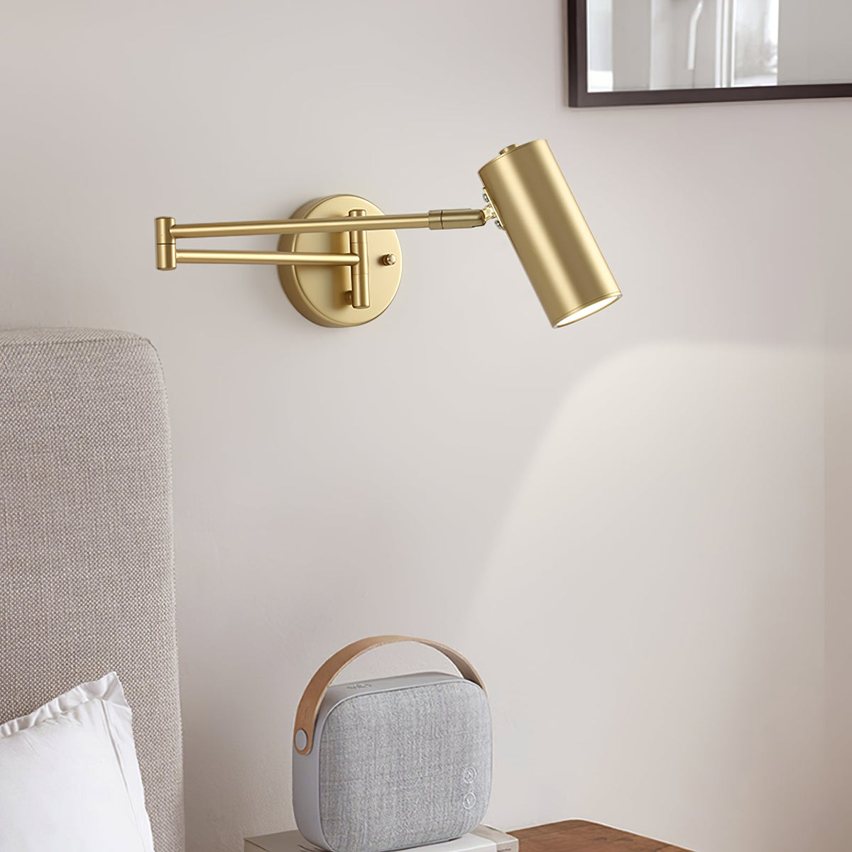 Swing Arm Wall Sconce, Adjustable LED Bedside Reading Light