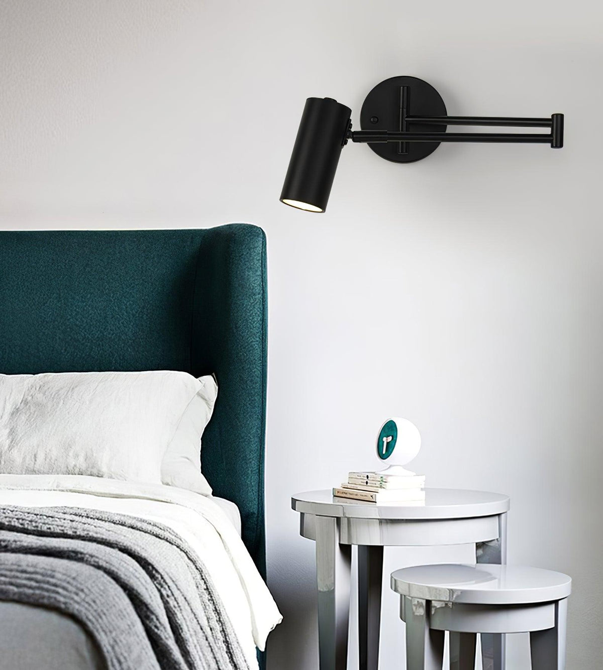 Swing Arm Wall Sconce, Adjustable LED Bedside Reading Light