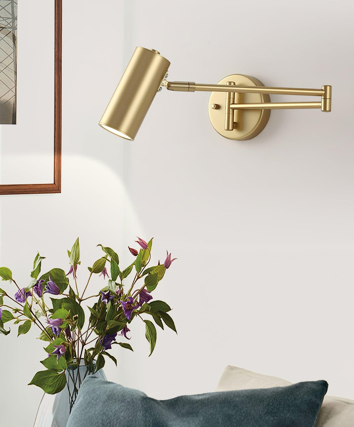 Swing Arm Wall Sconce, Adjustable LED Bedside Reading Light