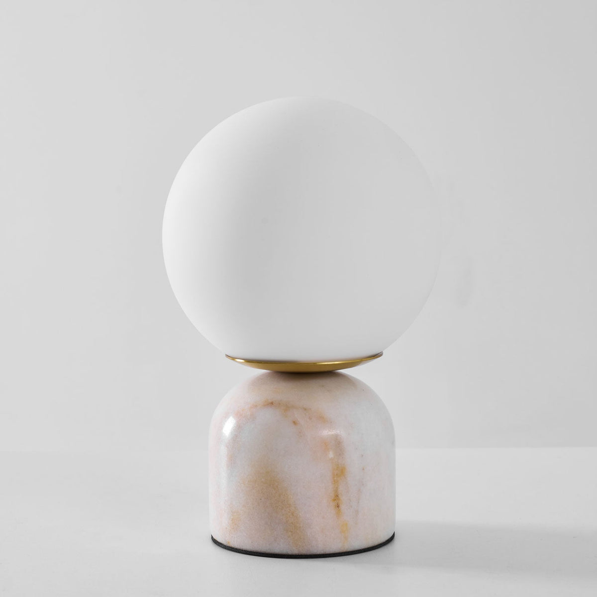 Marble Table Lamp, White Glass Globe Bedside Lamp