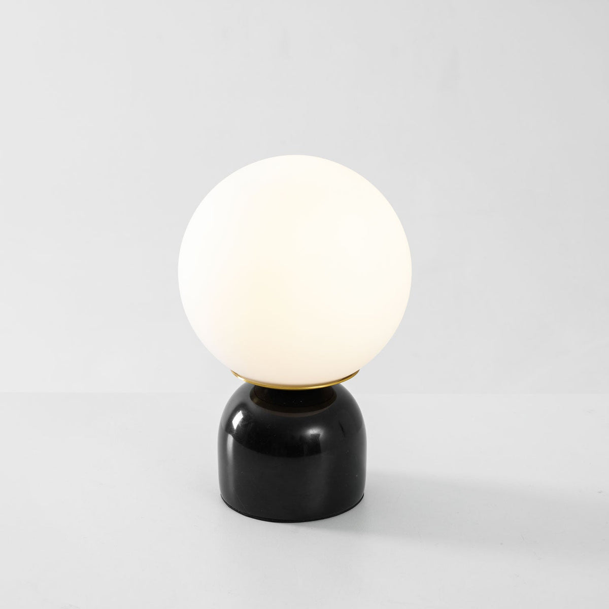 Marble Table Lamp, White Glass Globe Bedside Lamp