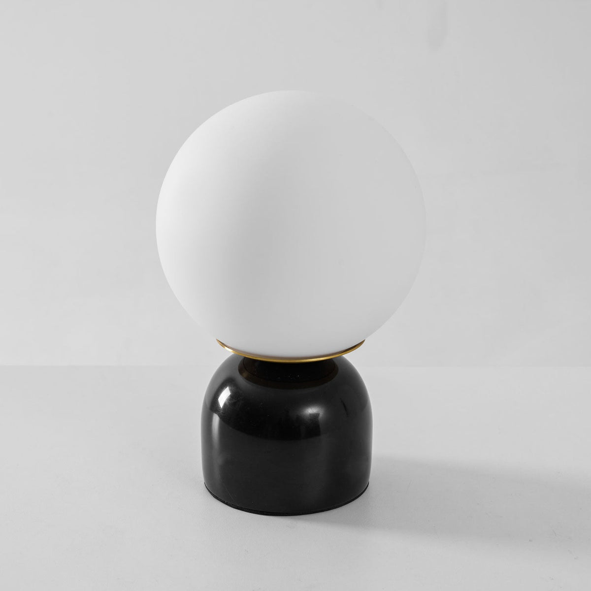 Marble Table Lamp, White Glass Globe Bedside Lamp