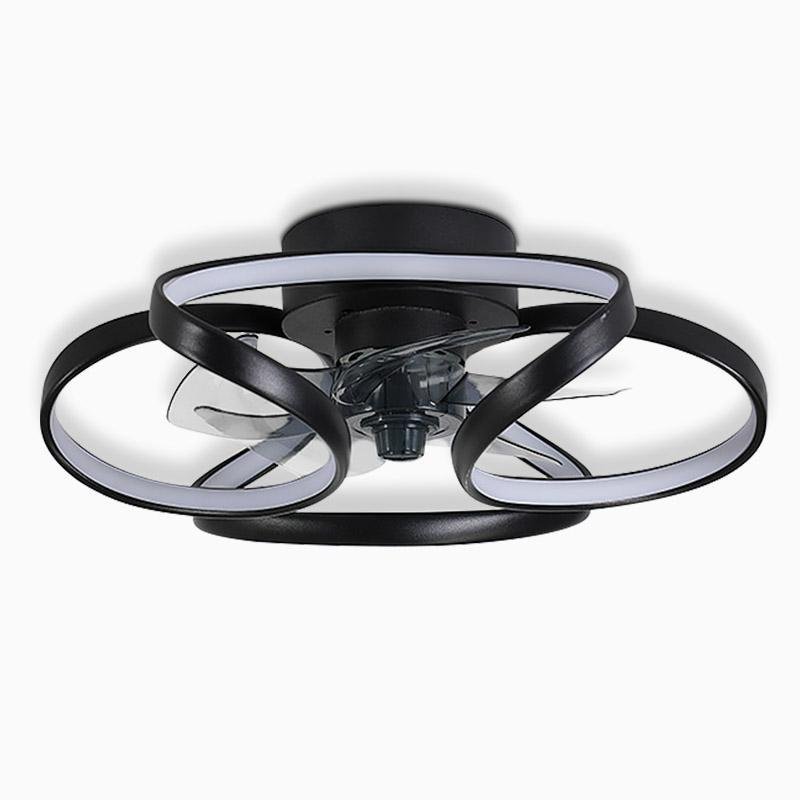 Flower Ceiling Fan with Light, Dimmable LED Flush Mount Fan