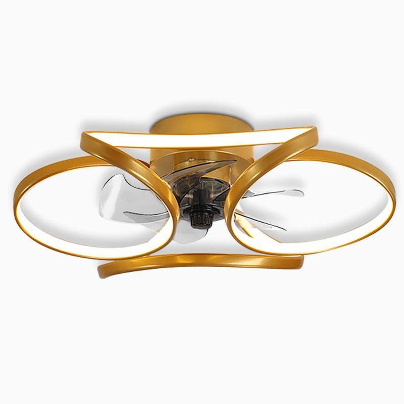 Flower Ceiling Fan with Light, Dimmable LED Flush Mount Fan