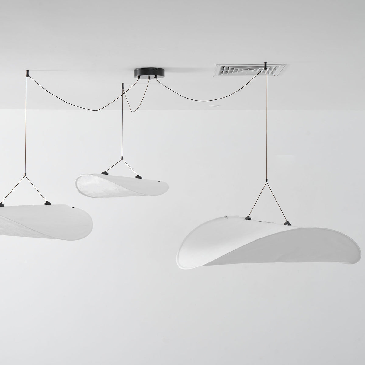 Disc Pendant Light, Floating Synthetic Paper Dining Lamp