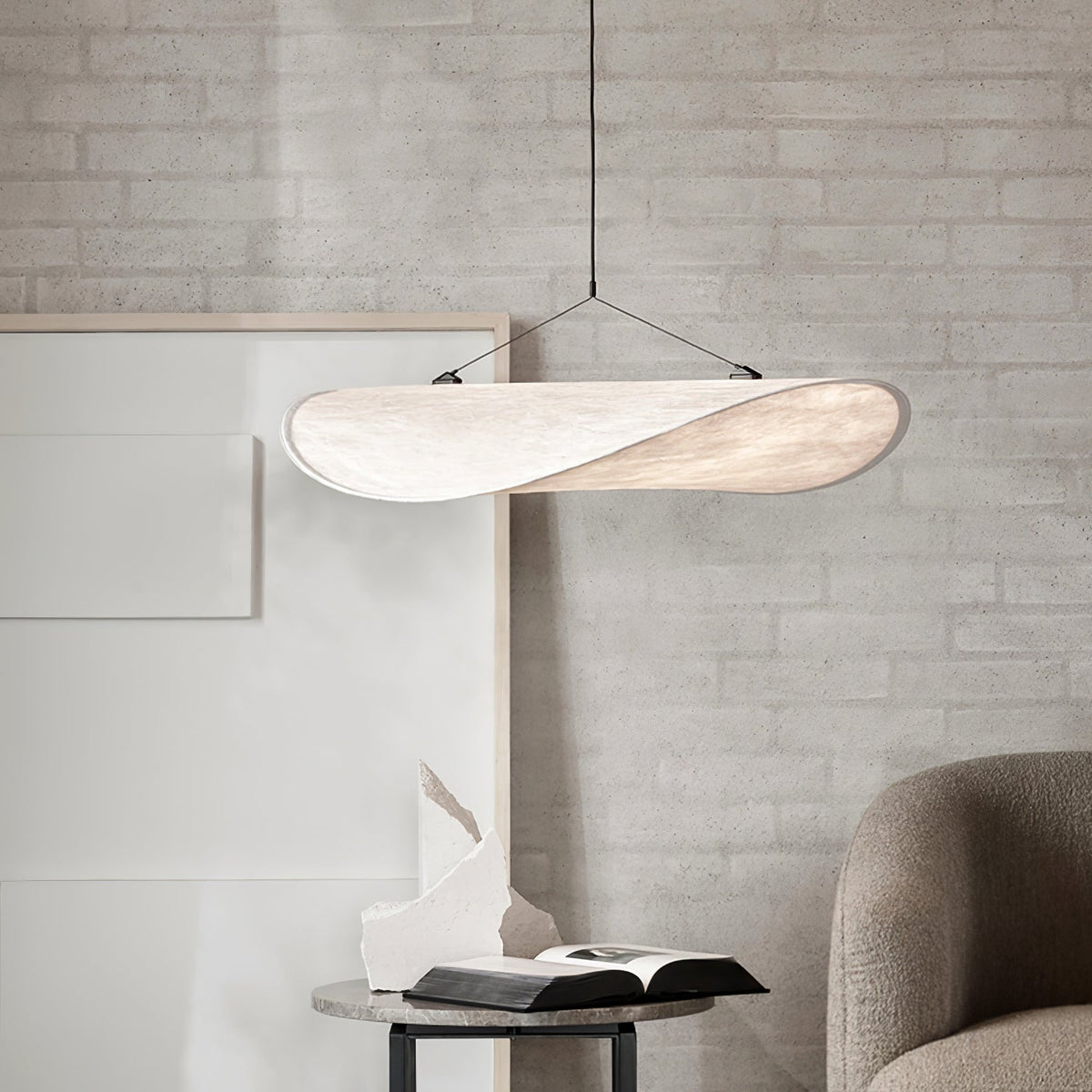 Disc Pendant Light, Floating Synthetic Paper Dining Lamp