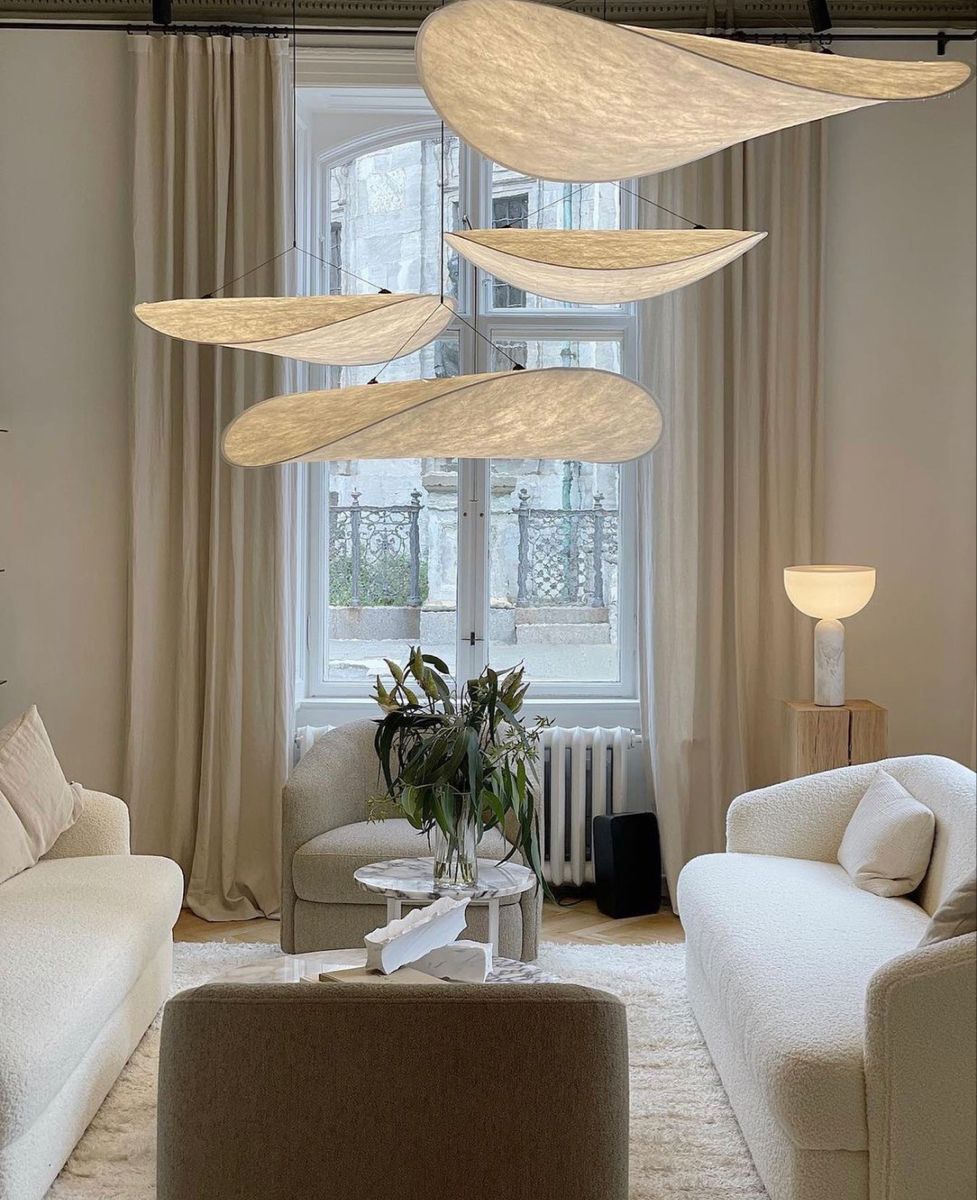 Disc Pendant Light, Floating Synthetic Paper Dining Lamp