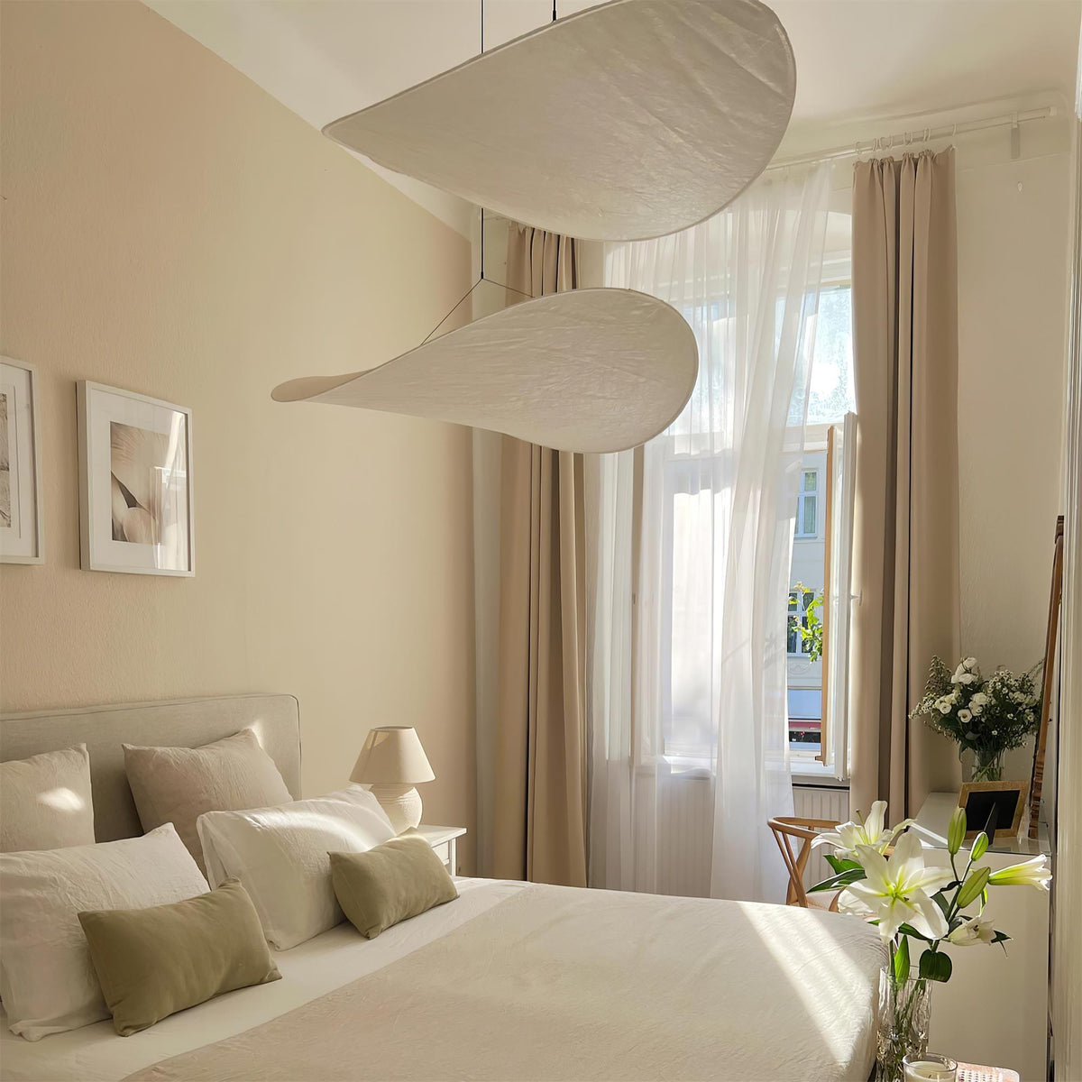 Silk Cloud Pendant Light, Large Fabric Chandelier, Dimmable