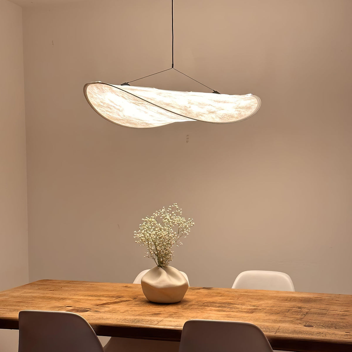Disc Pendant Light, Floating Synthetic Paper Dining Lamp