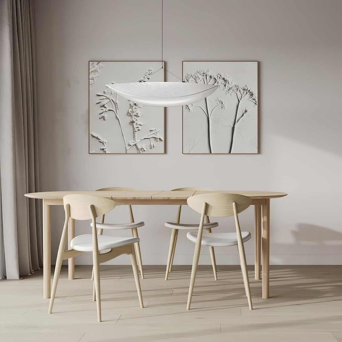 Disc Pendant Light, Floating Synthetic Paper Dining Lamp
