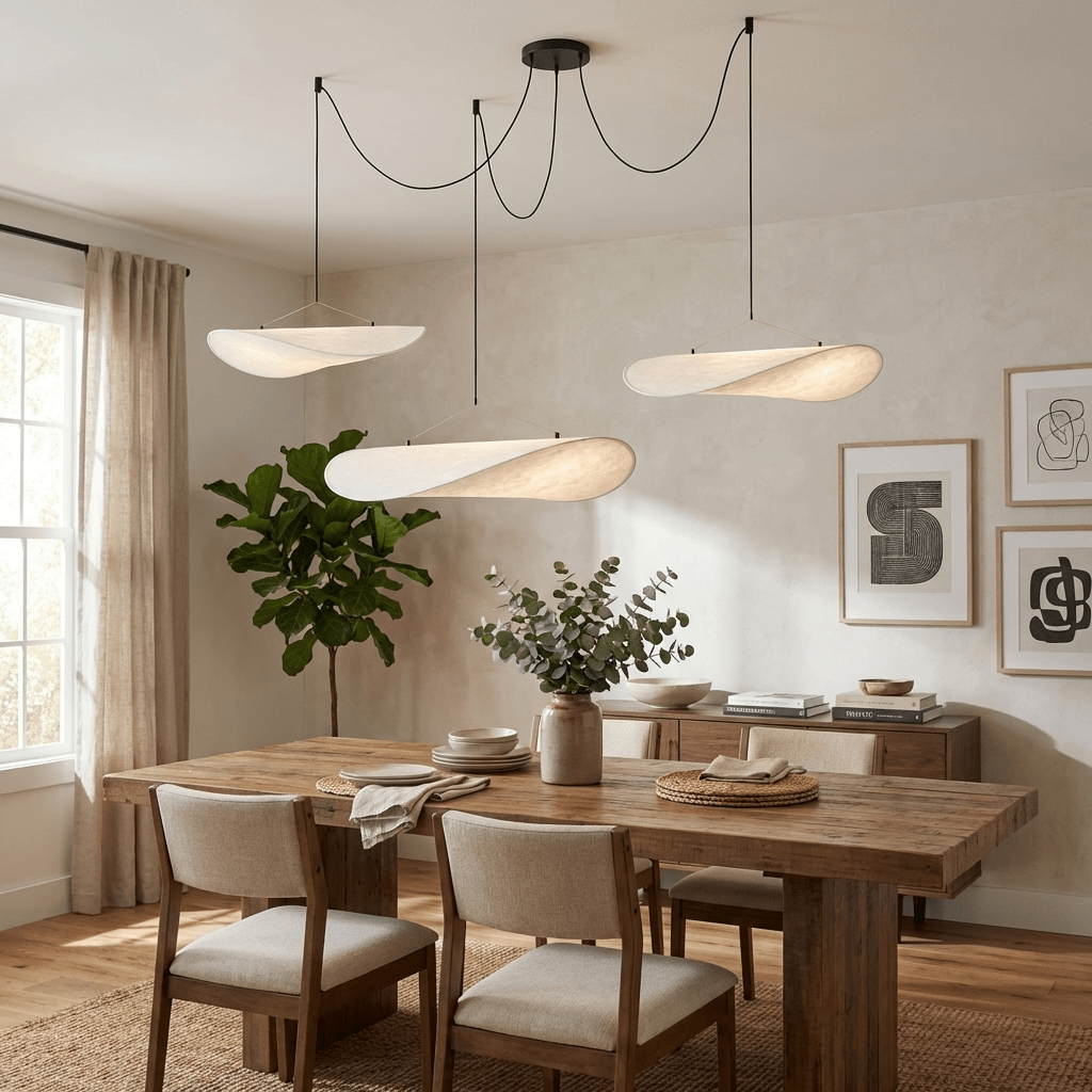 Silk Cloud Pendant Light, Large Fabric Chandelier, Dimmable