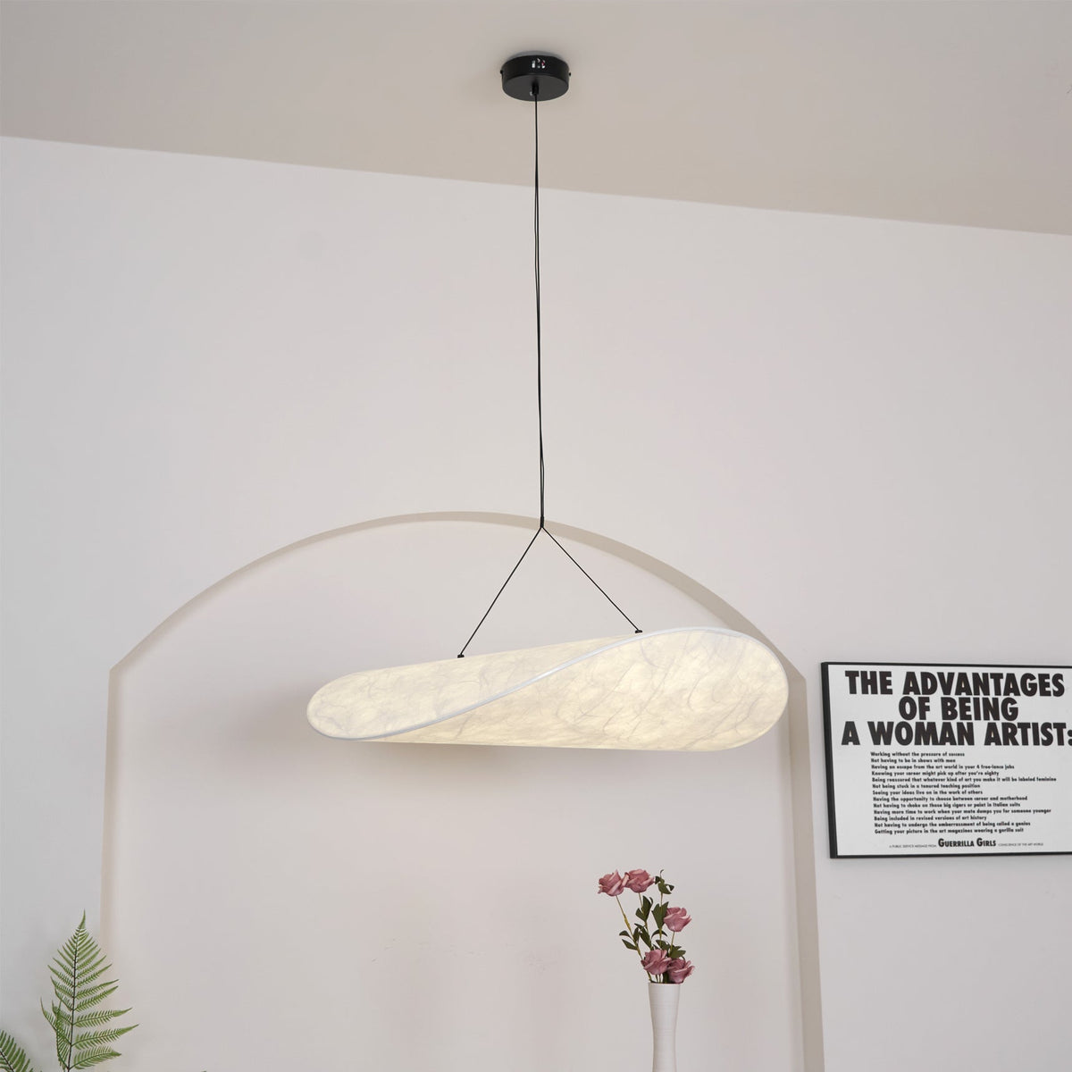 Silk Cloud Pendant Light, Large Fabric Chandelier, Dimmable