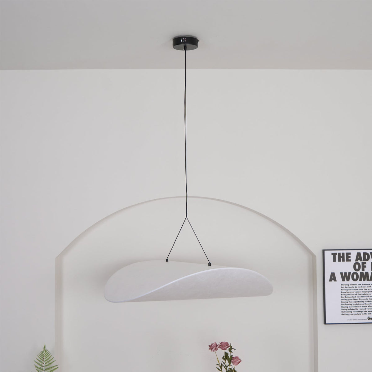 Silk Cloud Pendant Light, Large Fabric Chandelier, Dimmable