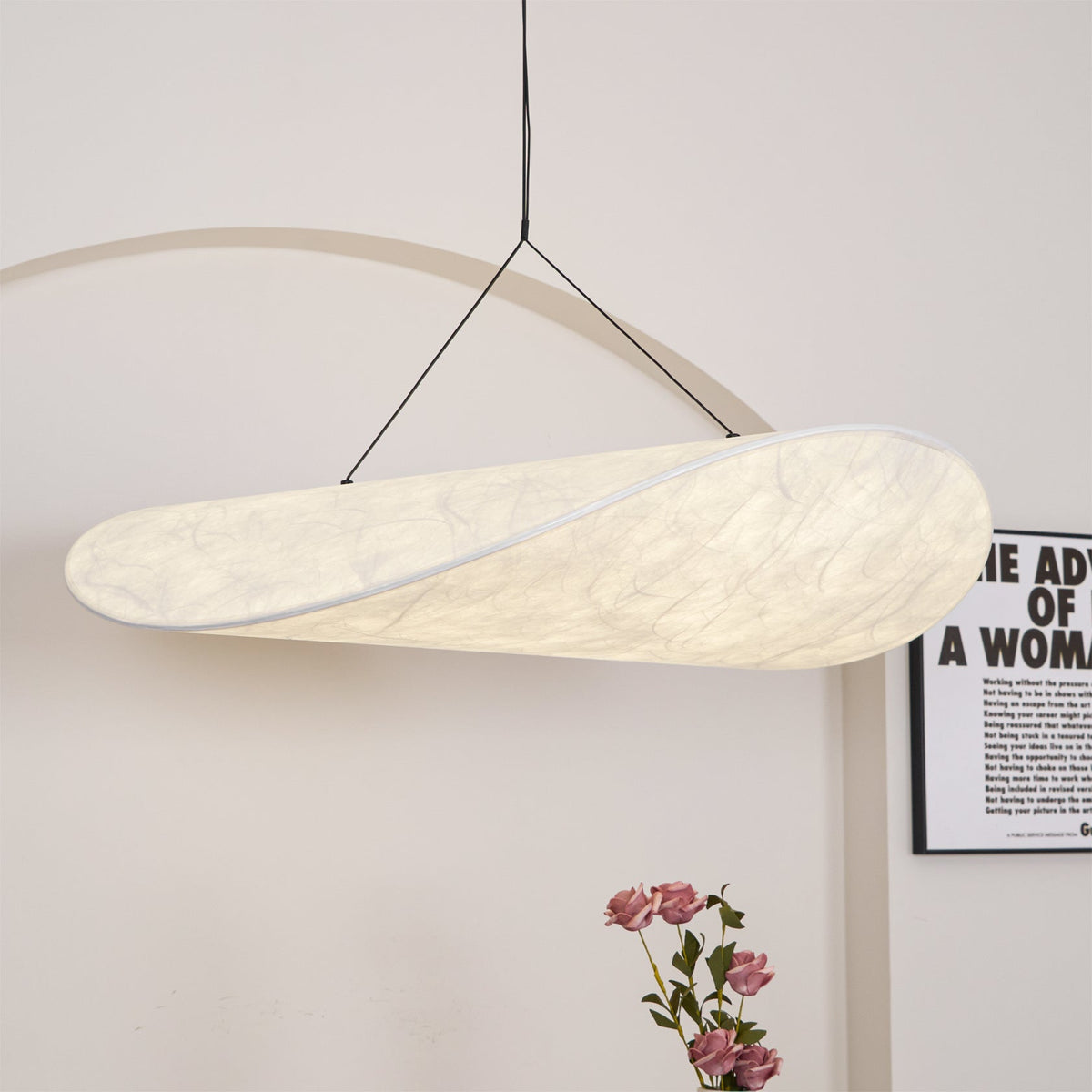 Silk Cloud Pendant Light, Large Fabric Chandelier, Dimmable