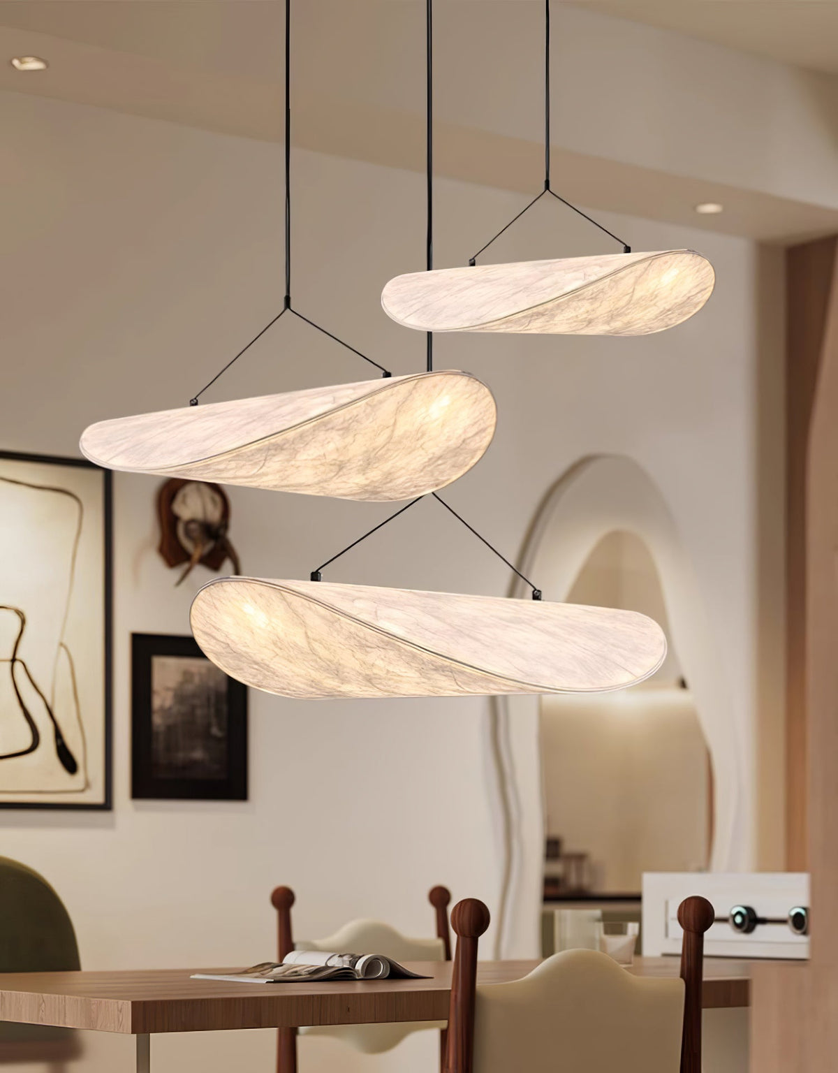 Silk Cloud Pendant Light, Large Fabric Chandelier, Dimmable