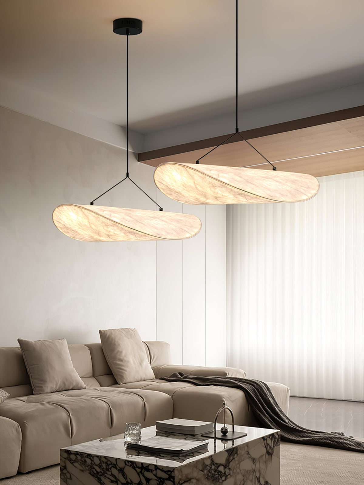Silk Cloud Pendant Light, Large Fabric Chandelier, Dimmable