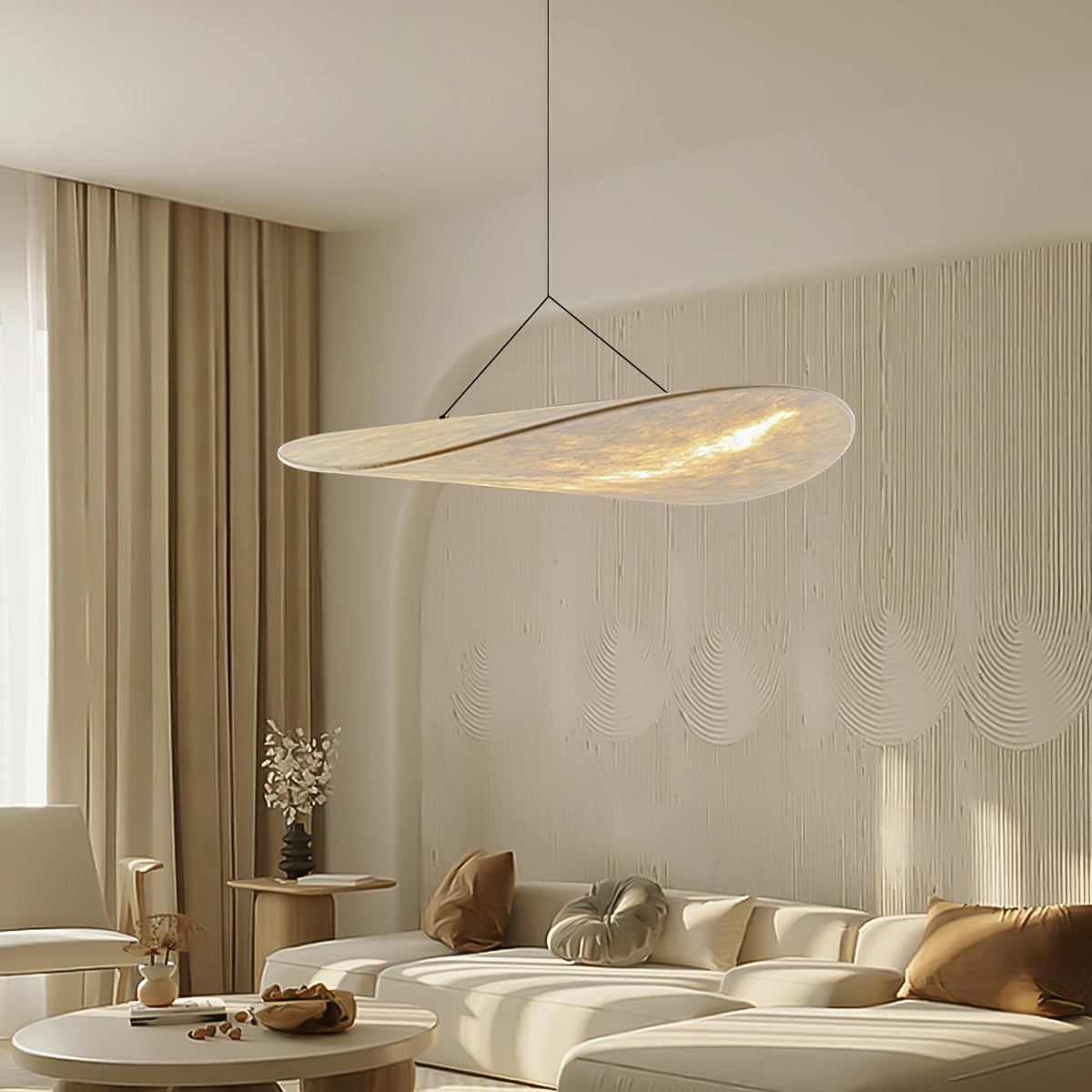 Silk Cloud Pendant Light, Large Fabric Chandelier, Dimmable