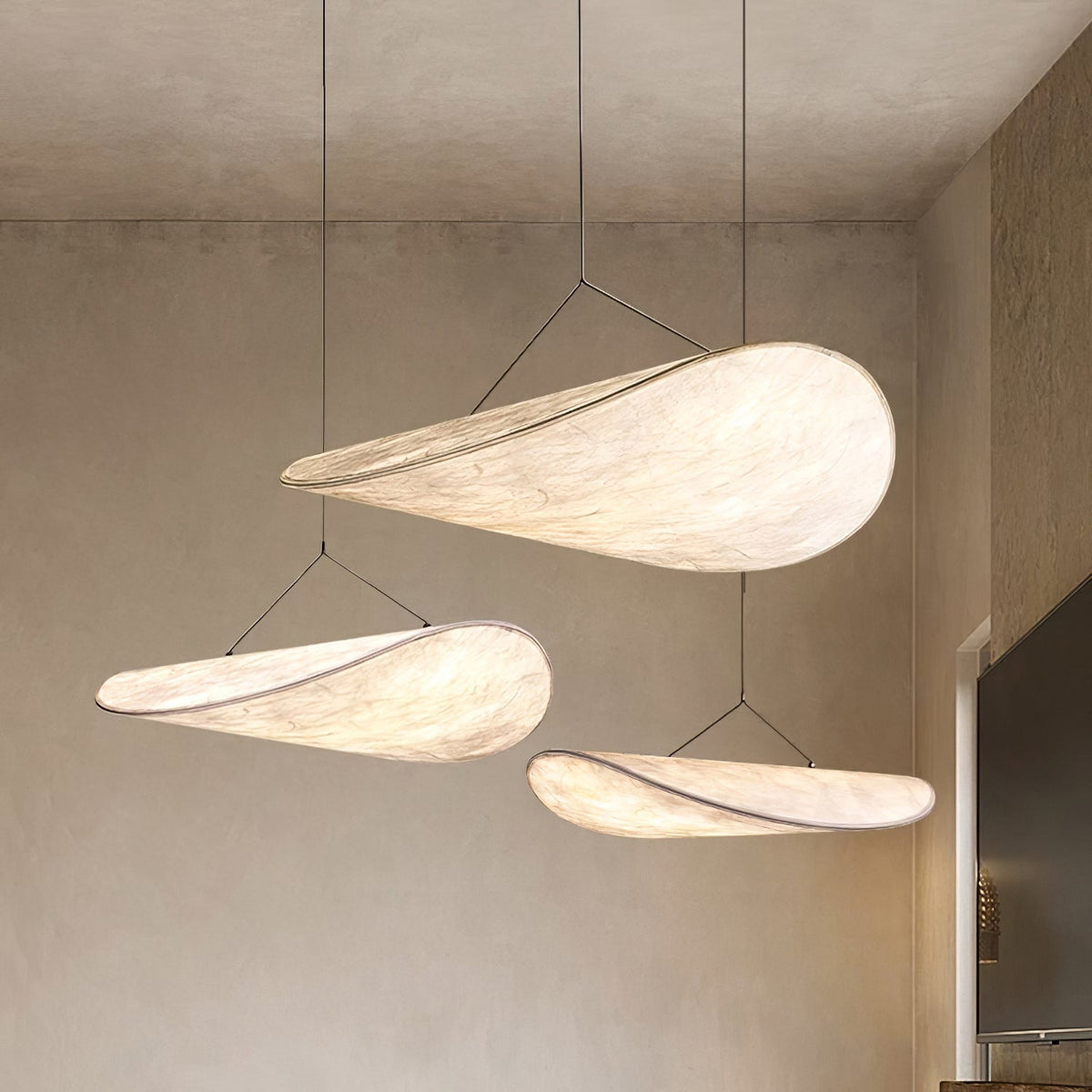 Silk Cloud Pendant Light, Large Fabric Chandelier, Dimmable