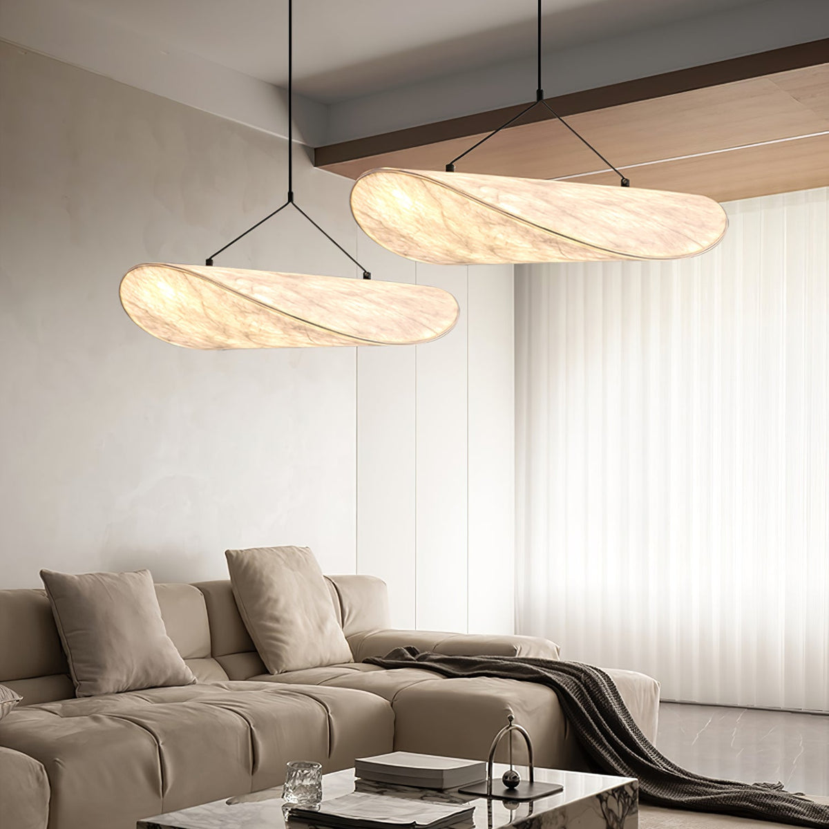Silk Cloud Pendant Light, Large Fabric Chandelier, Dimmable