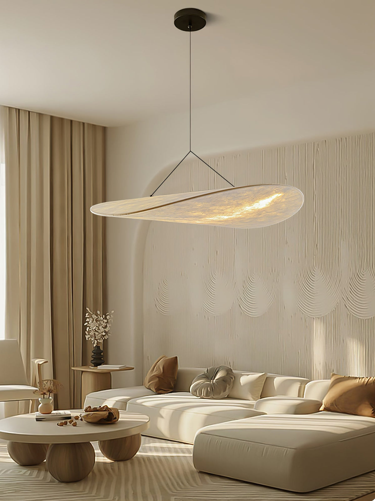 Silk Cloud Pendant Light, Large Fabric Chandelier, Dimmable