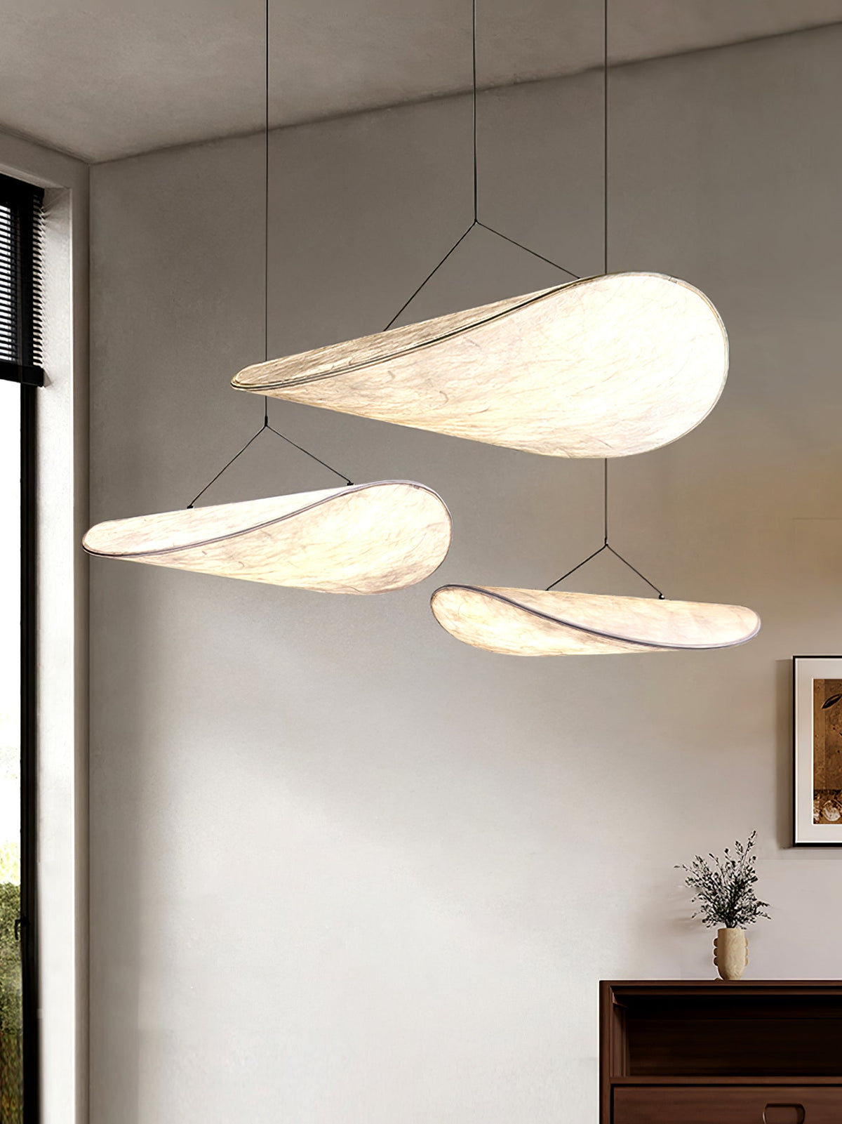 Silk Cloud Pendant Light, Large Fabric Chandelier, Dimmable