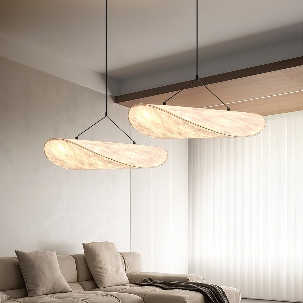 Silk Cloud Pendant Light, Large Fabric Chandelier, Dimmable