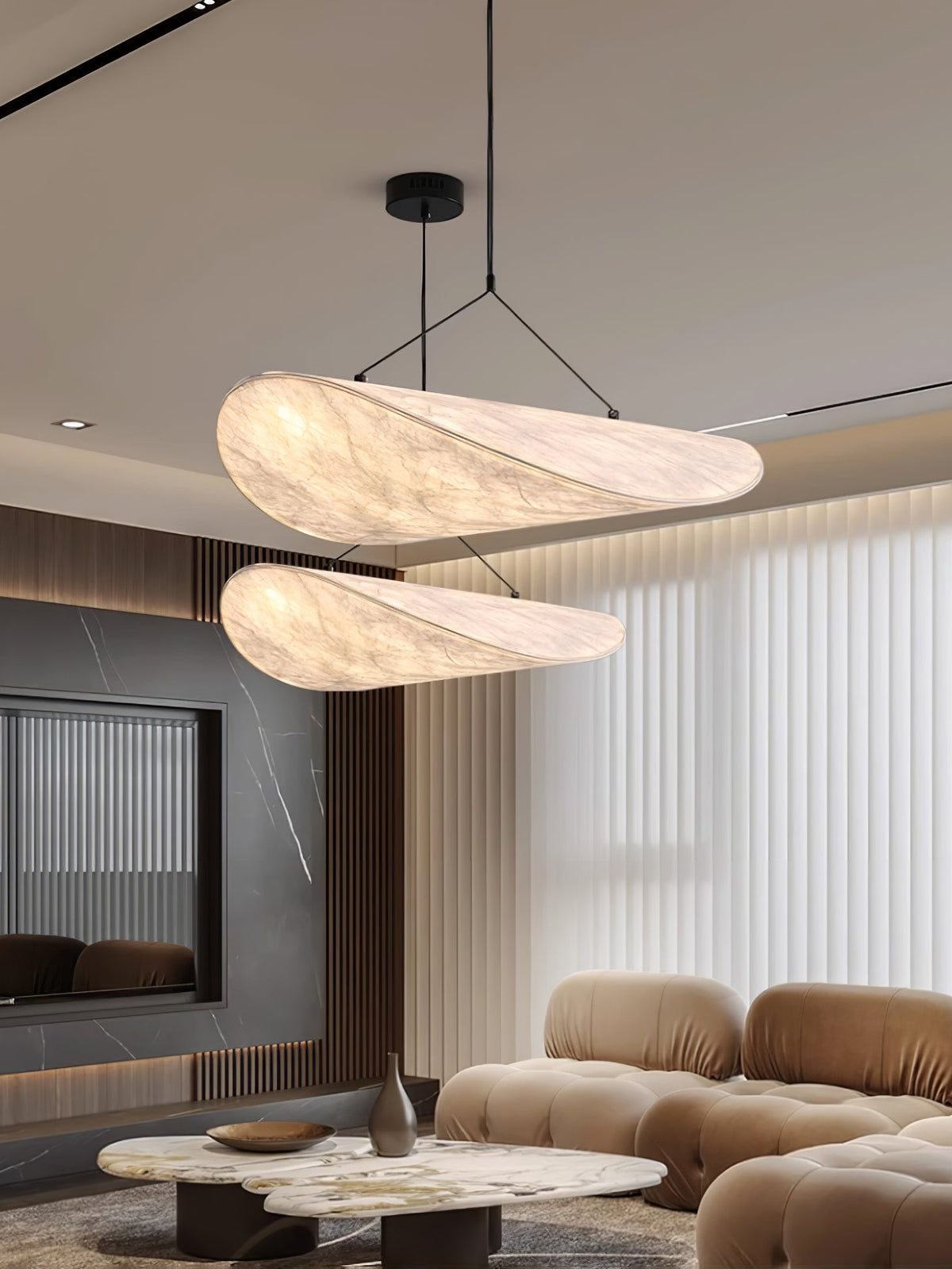 Silk Cloud Pendant Light, Large Fabric Chandelier, Dimmable