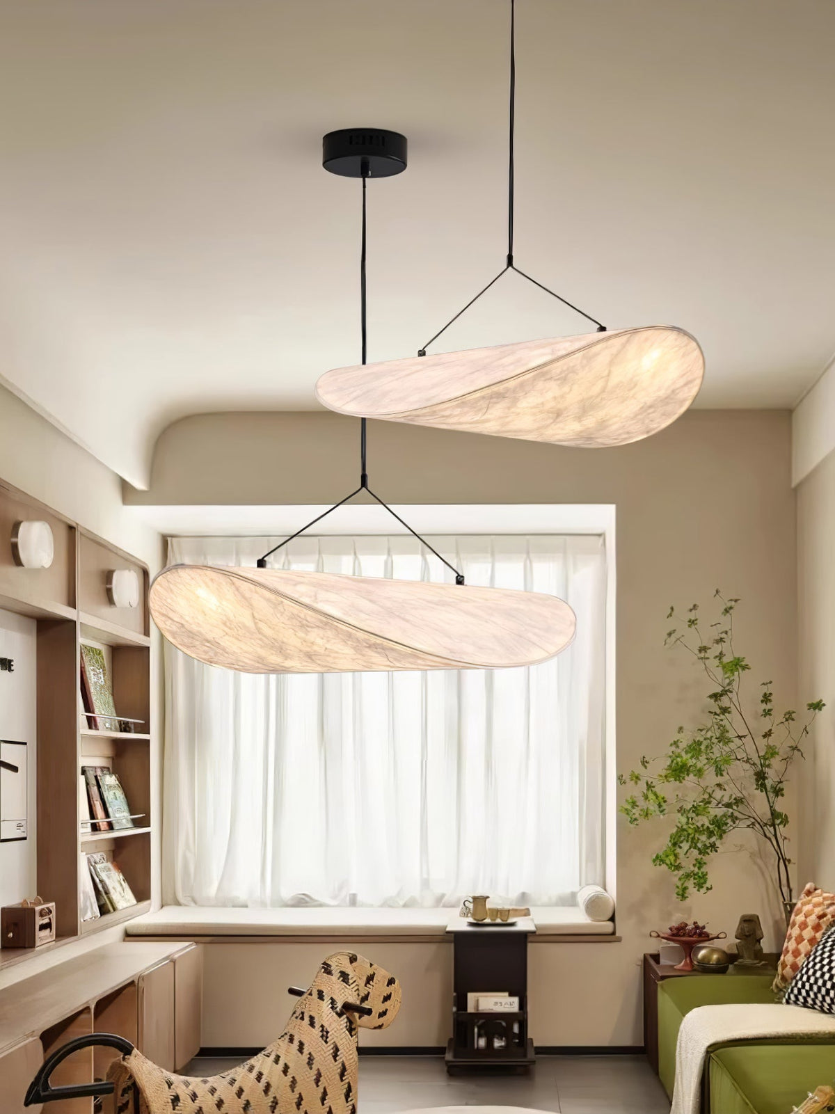 Silk Cloud Pendant Light, Large Fabric Chandelier, Dimmable
