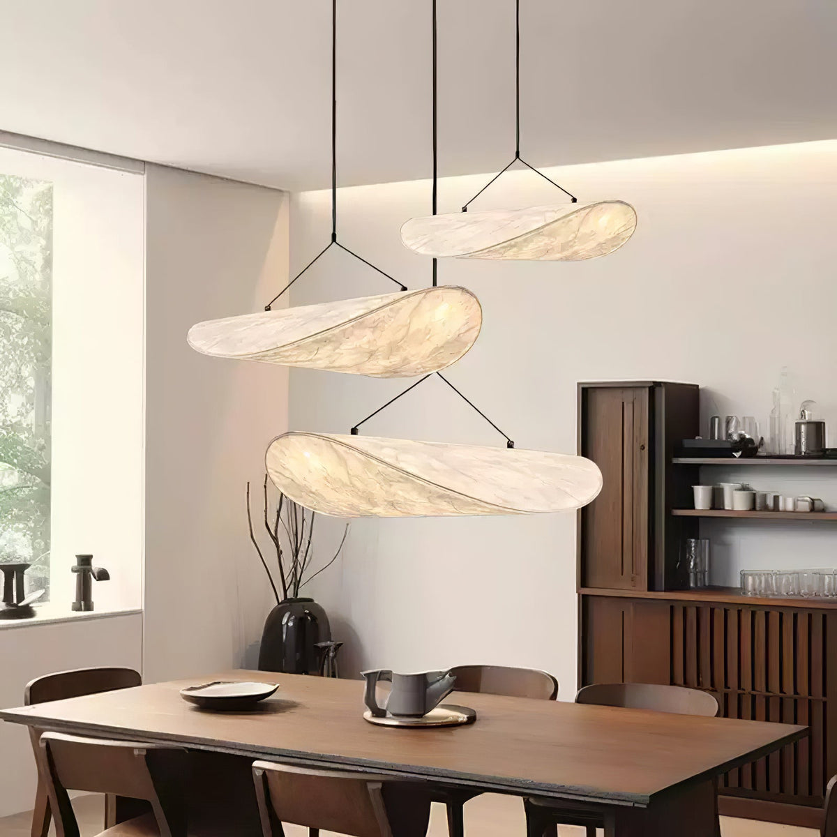 Silk Cloud Pendant Light, Large Fabric Chandelier, Dimmable