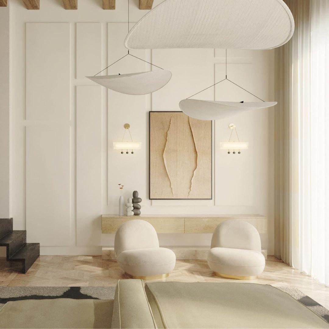 Silk Cloud Pendant Light, Large Fabric Chandelier, Dimmable